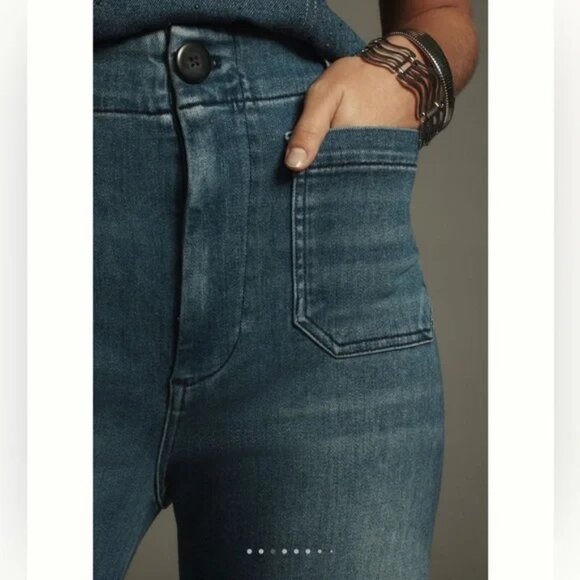 anthropologie The Colette Cropped High-Rise Wide-Leg Jeans by Maeve: Sequin 33 - Picture 2 of 10